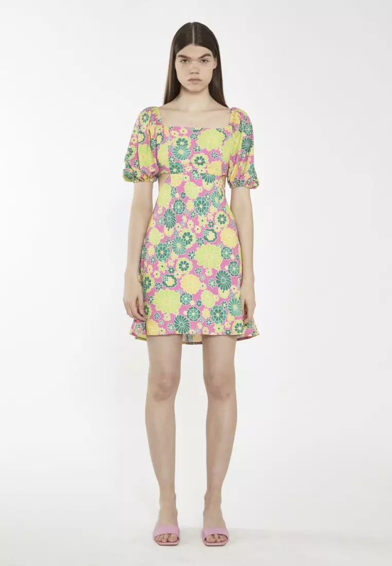 Glamorous 方領鏤空迷你連衣裙